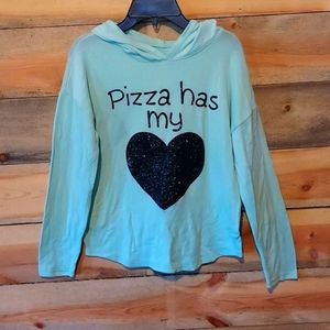 Justice "Pizza has my heart🖤" hoodie